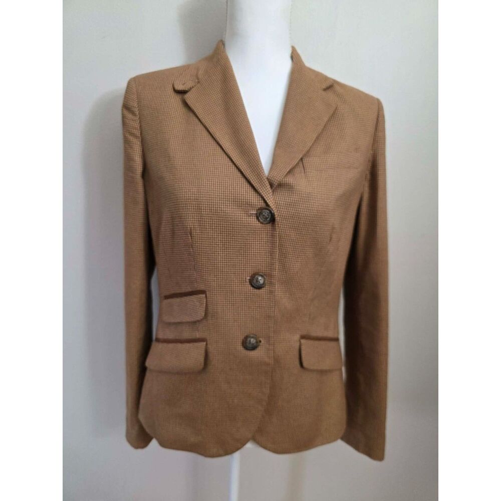 Lauren Ralph Lauren Houndstooth Equestrian Riding Blazer Jacket